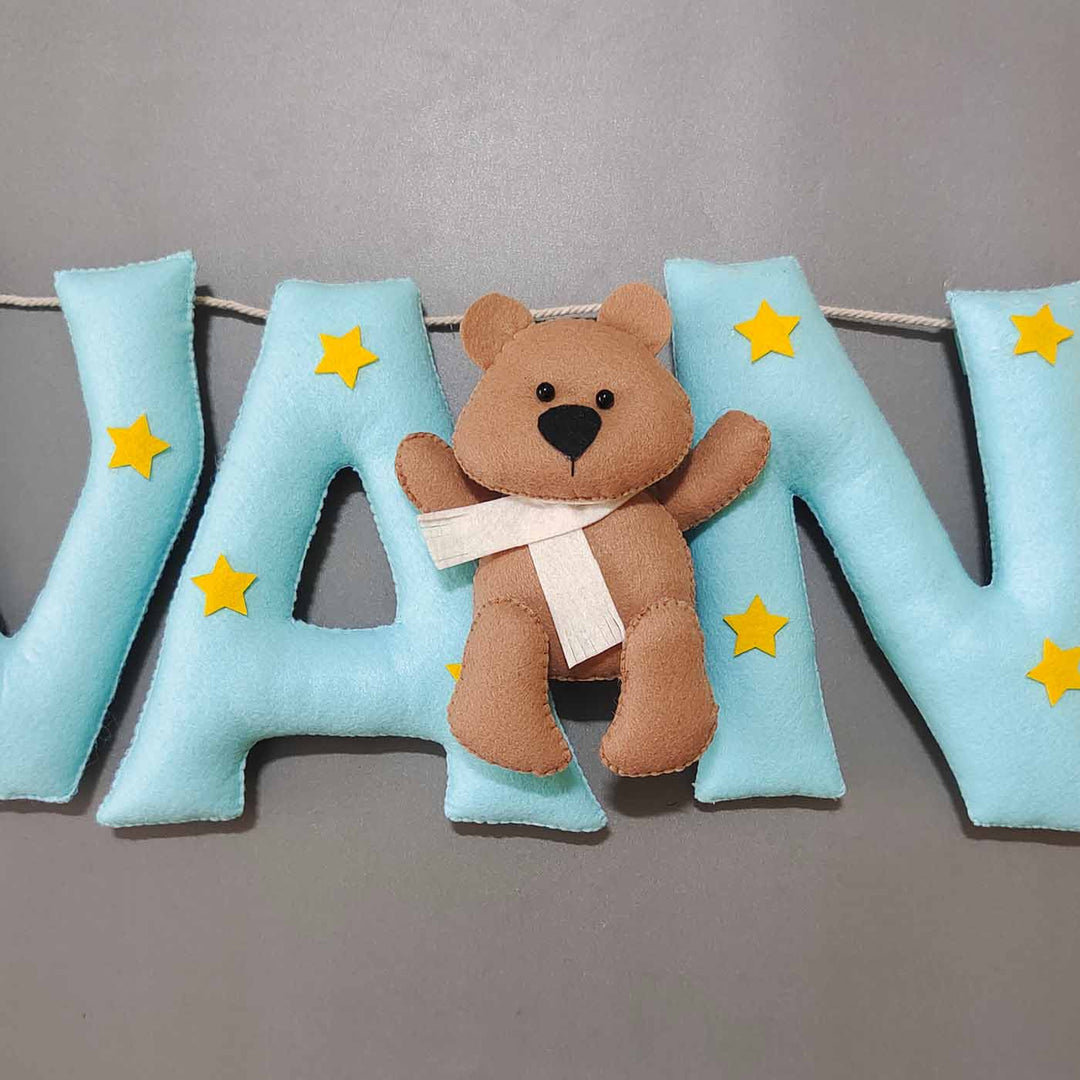 Hand-stitched Teddy Themed Round Felt Kids Bunting for Kids