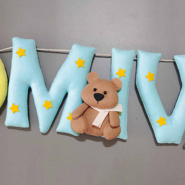 Hand-stitched Teddy Themed Round Felt Kids Bunting for Kids