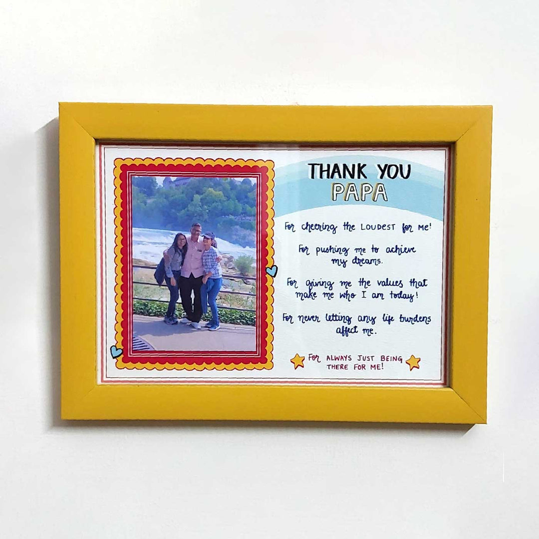 Handmade Thank You, Papa Personalised Frame - Gifts For Father