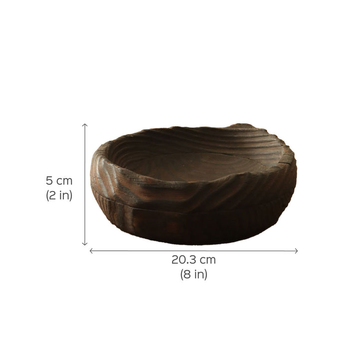 Japanese Yakisugi Pine Wood Charred Bowl