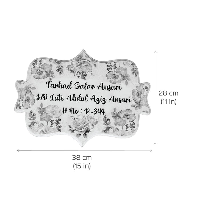 Personalized Floral Design Nameplate