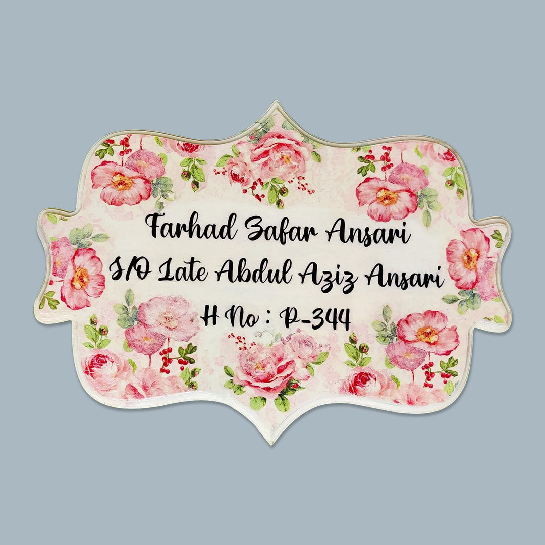 Personalized Floral Design Nameplate