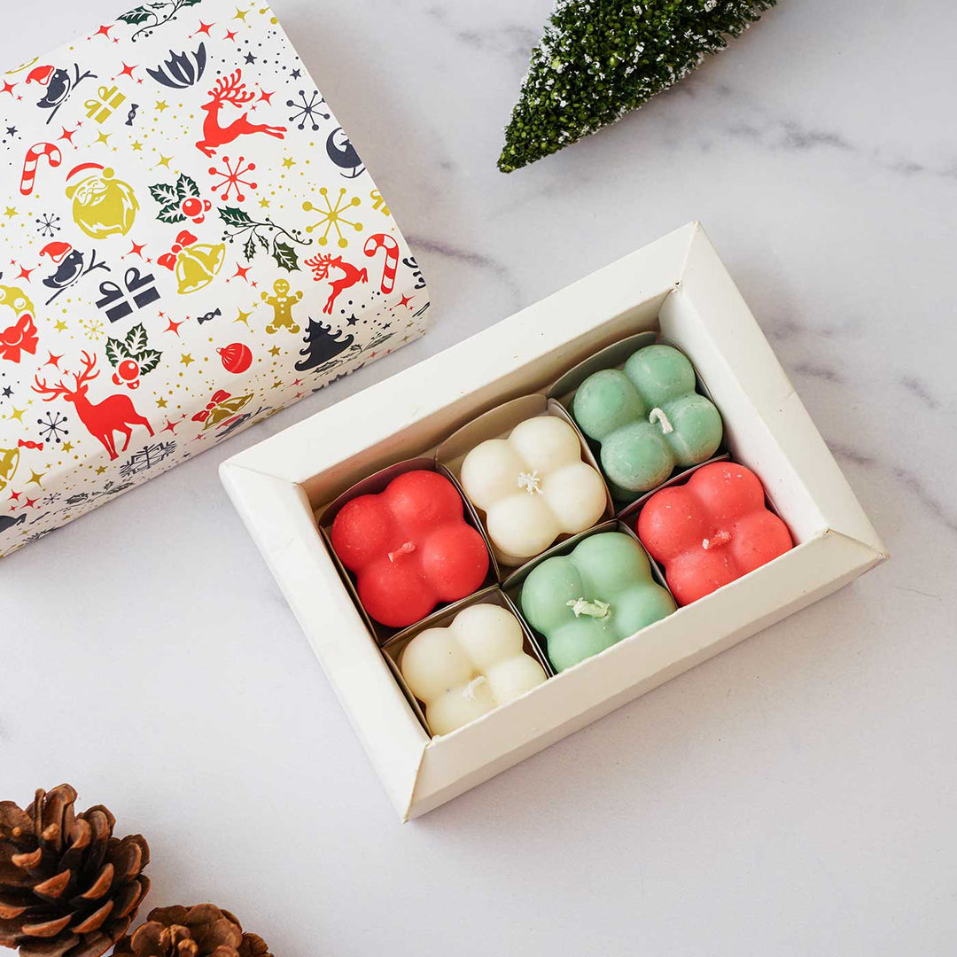 Christmas Bubble Soy Wax Lavender Scented Candle Hamper | Set of 6