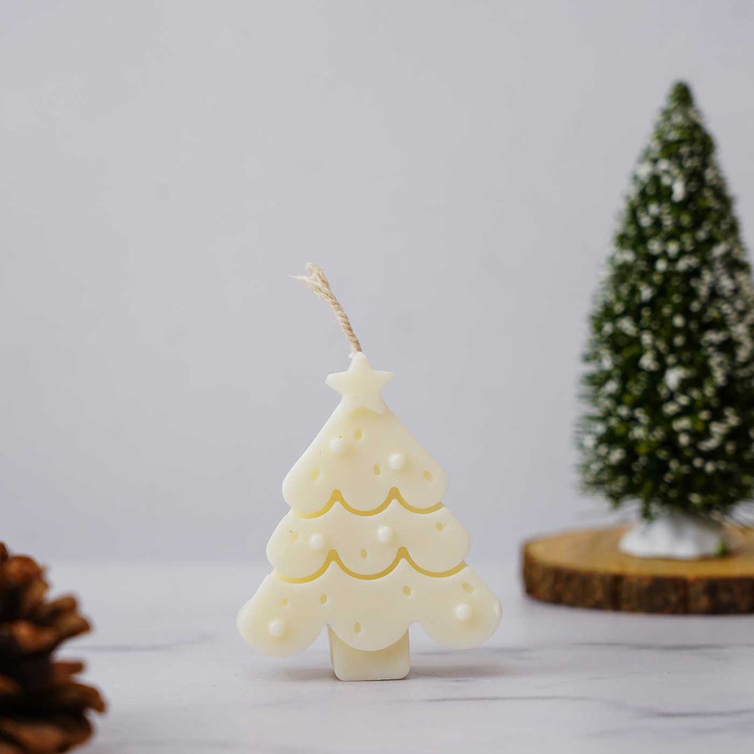 Decorative Christmas Tree Vanilla Scented Soy Wax Candle | Pack of 3