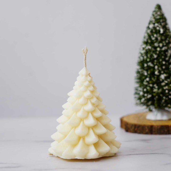 Handmade Xmas Tree Lavender Scented Soy Wax Candle For Christmas Decoration