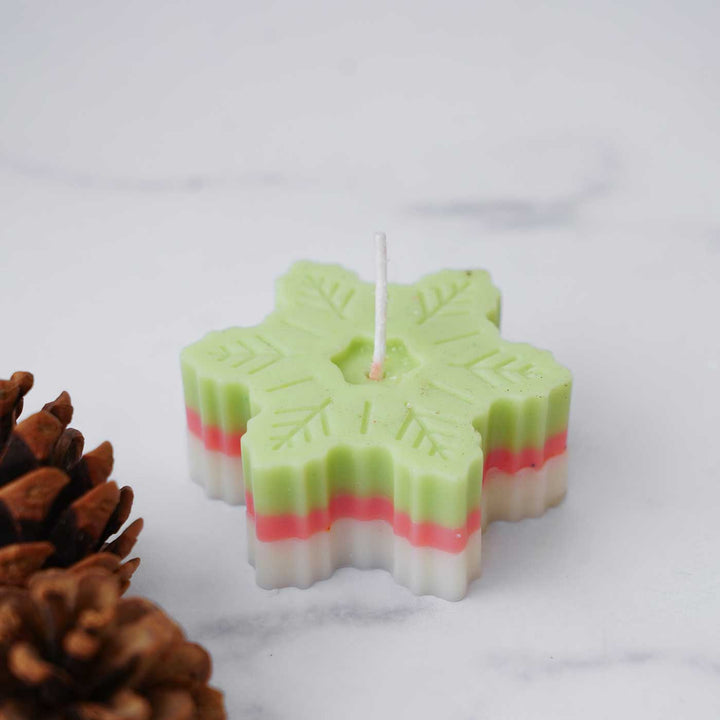 Snowflake Christmas Scented Soy Wax Candle | Japanese Cherry