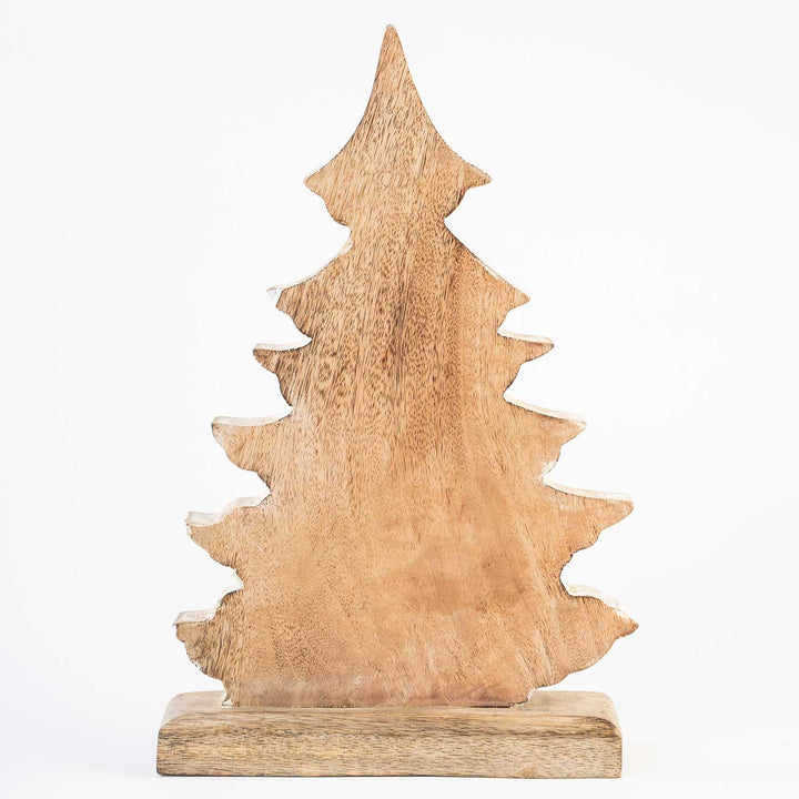 Handmade Rustic White Mango Wood Christmas Tree Table Decor