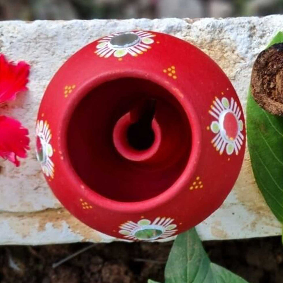 Handmade Red Terracotta Oil Lamp / Diya | Set Of 2