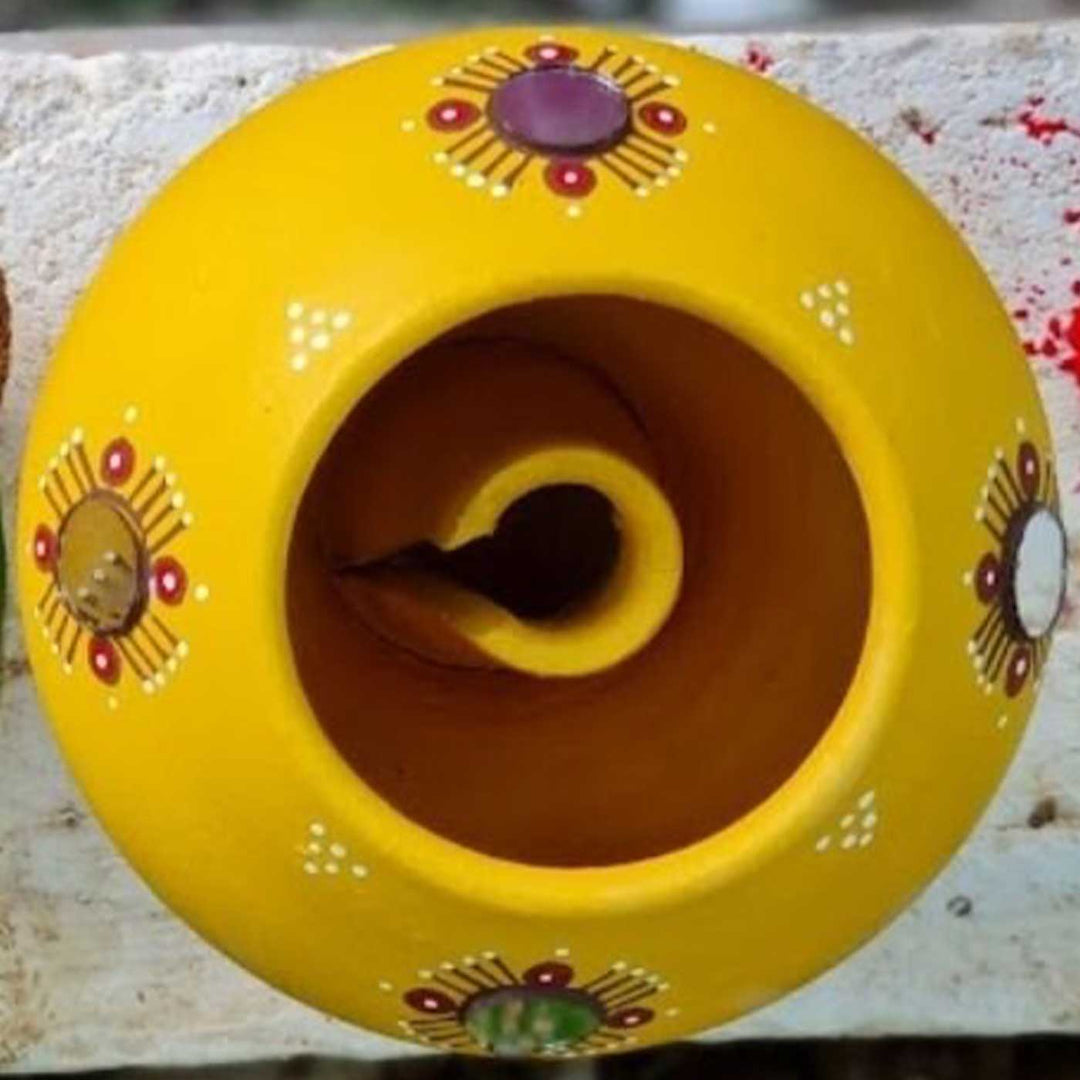 Handmade Light Yellow Terracotta Oil Lamp / Diya | Set Of 2