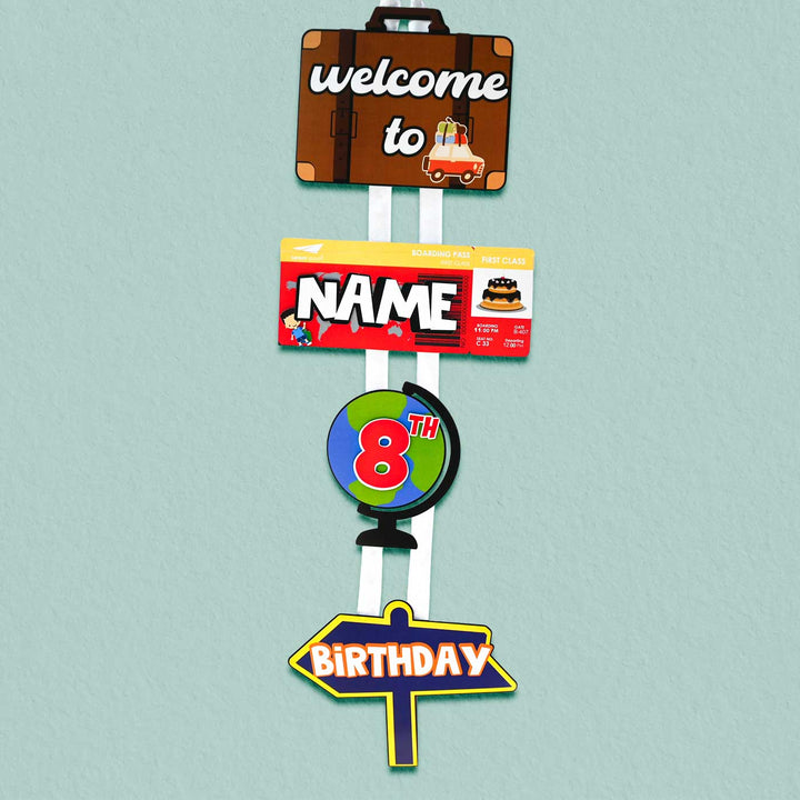 Personalized Travel Theme Welcome Banner For Birthday Party Decoration