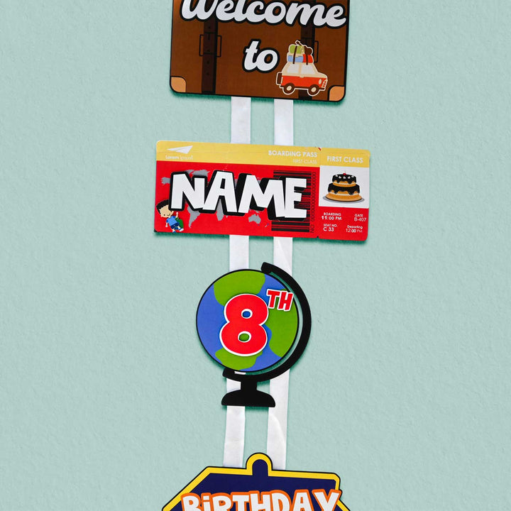 Personalized Travel Theme Welcome Banner For Birthday Party Decoration