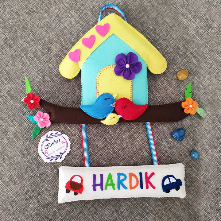 Personalized Handmade Tree House Felt Name Plate