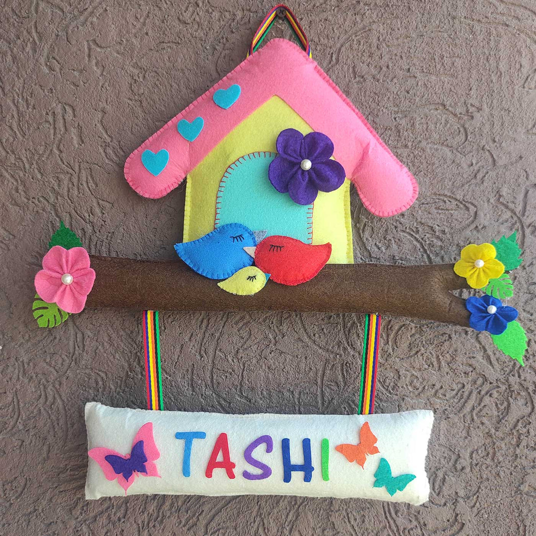 Personalized Handmade Tree House Felt Name Plate