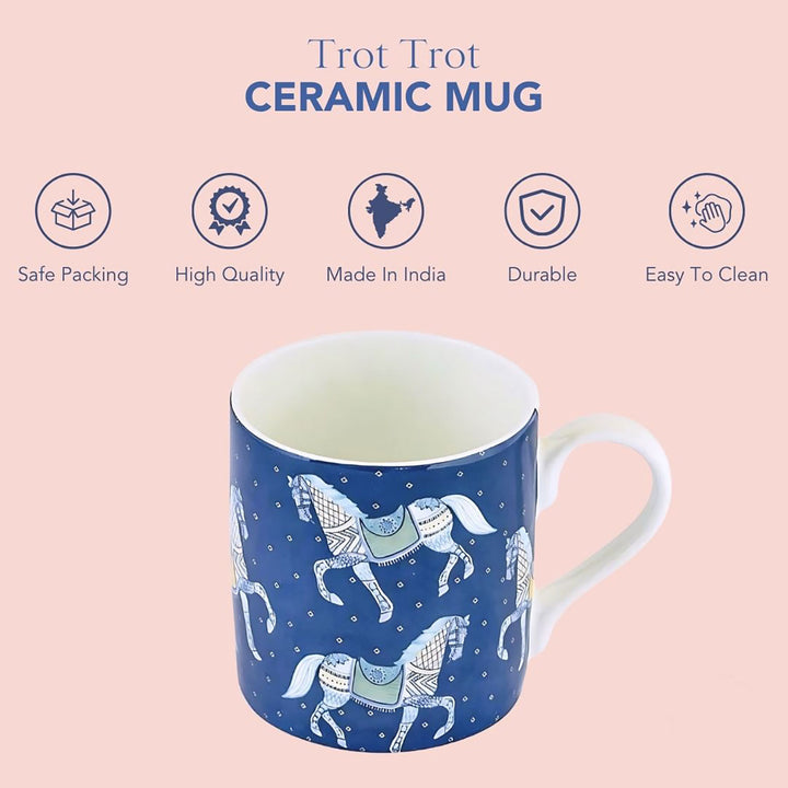 Handmade Dark Blue Trot Mug