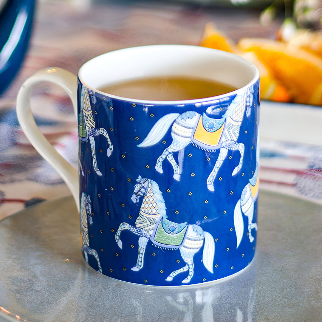 Handmade Dark Blue Trot Mug