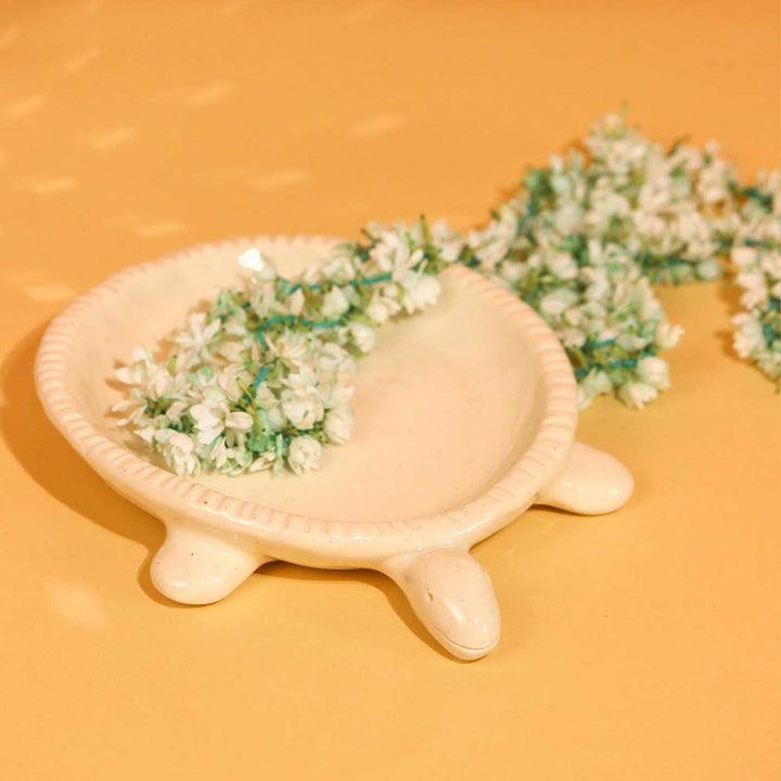 Handmade Beige Turtle Trinket Dish