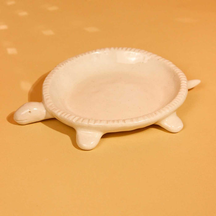 Handmade Beige Turtle Trinket Dish