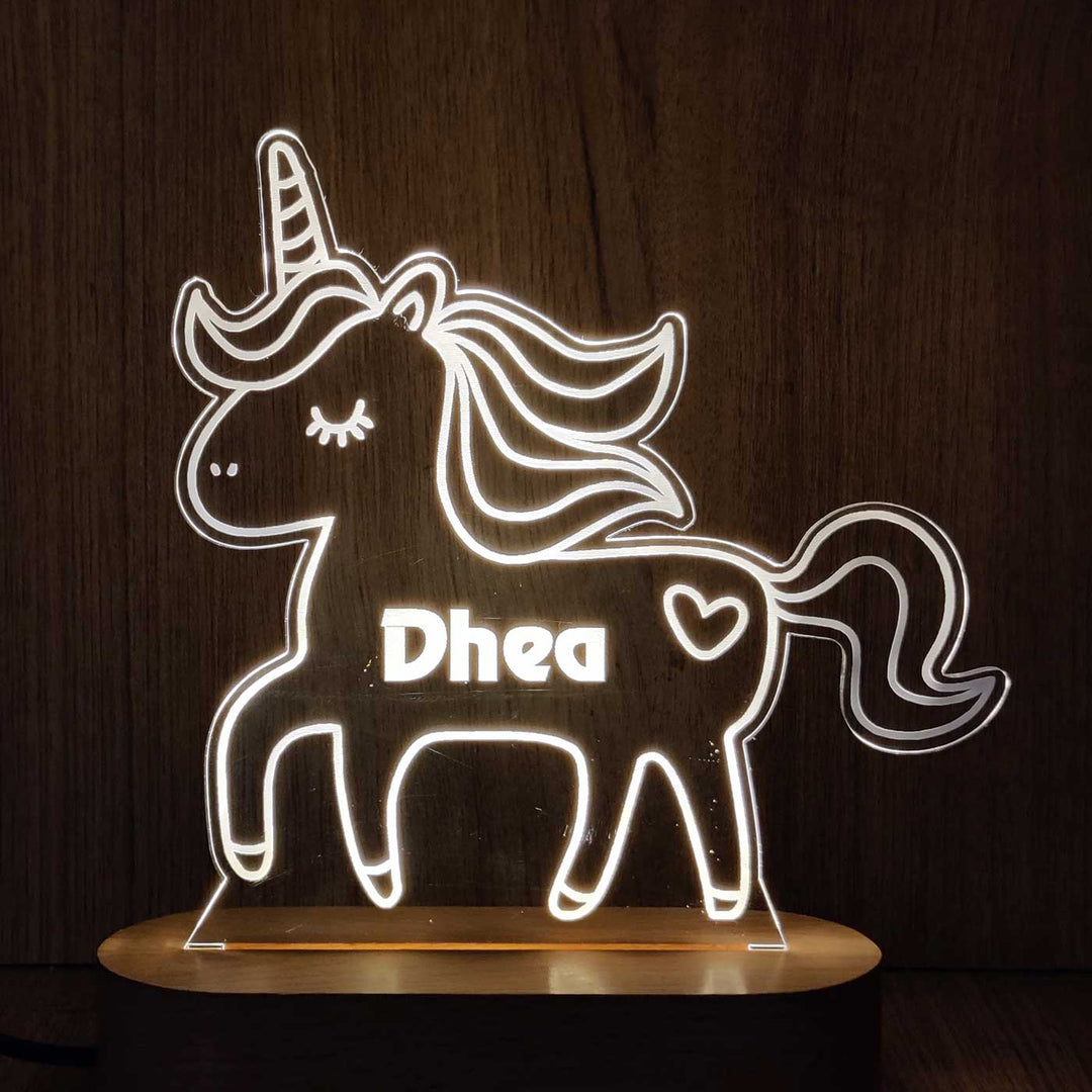 Personalized Handmade Unicorn Theme Nigh Lamp