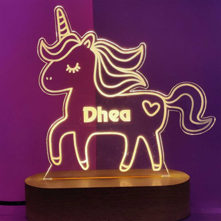 Personalized Handmade Unicorn Theme Nigh Lamp