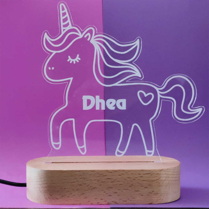 Personalized Handmade Unicorn Theme Nigh Lamp