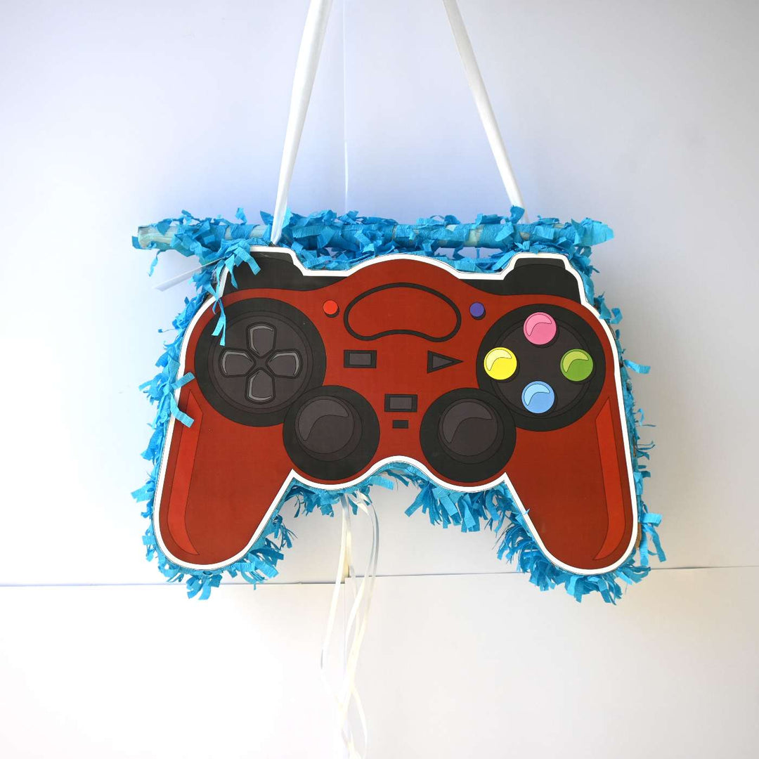 Handmade Video Game Controller Theme Pull String Pinata With Stick For Birthday Party Decoration