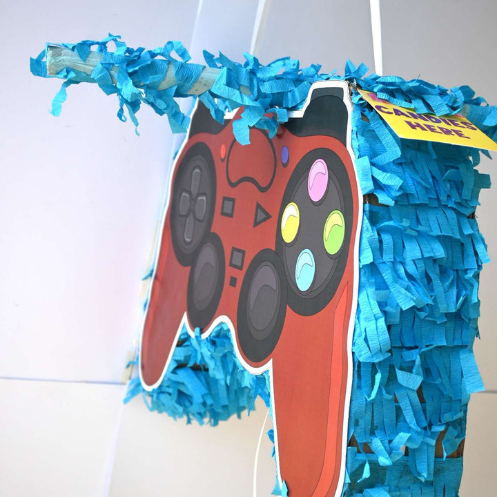 Handmade Video Game Controller Theme Pull String Pinata With Stick For Birthday Party Decoration