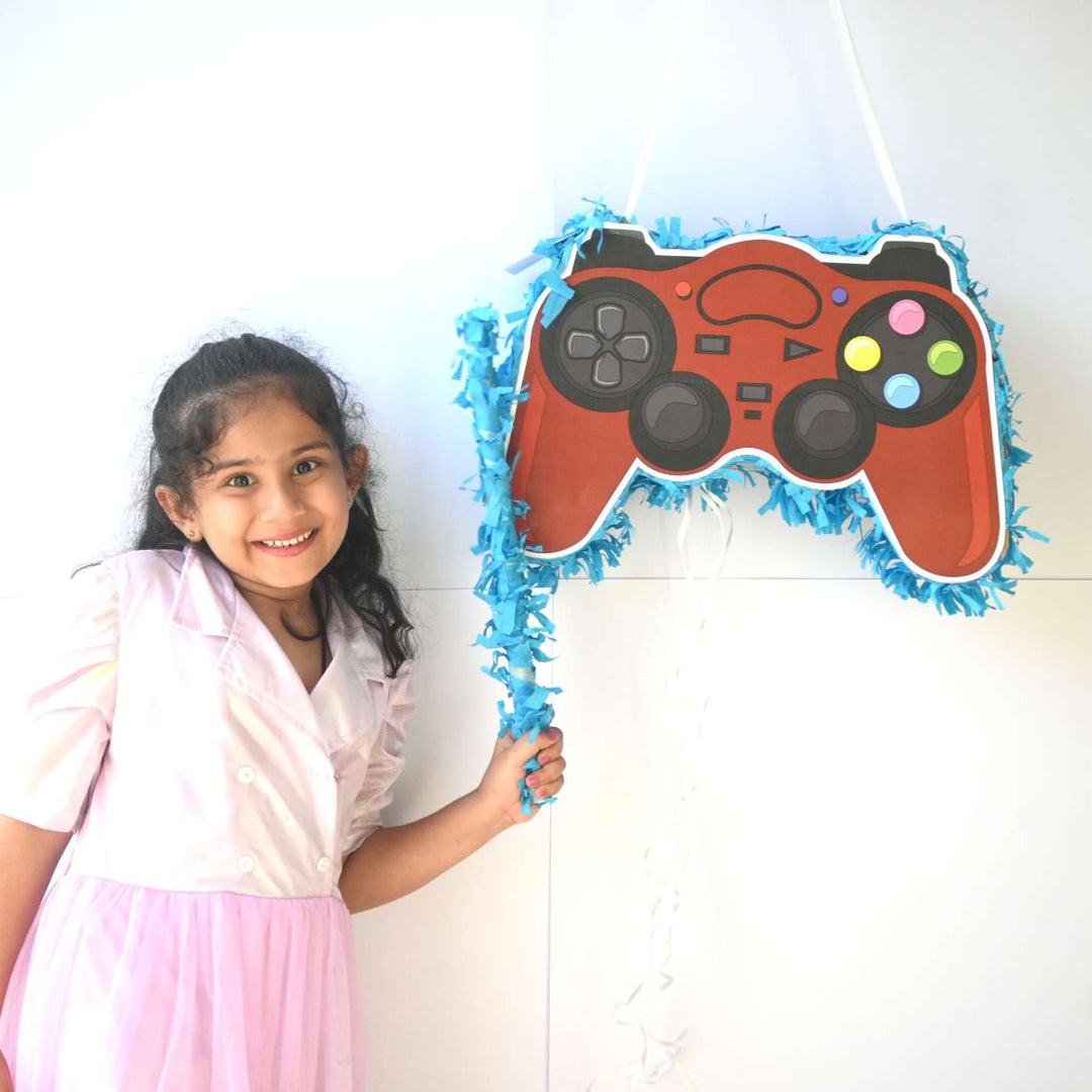 Handmade Video Game Controller Theme Pull String Pinata With Stick For Birthday Party Decoration