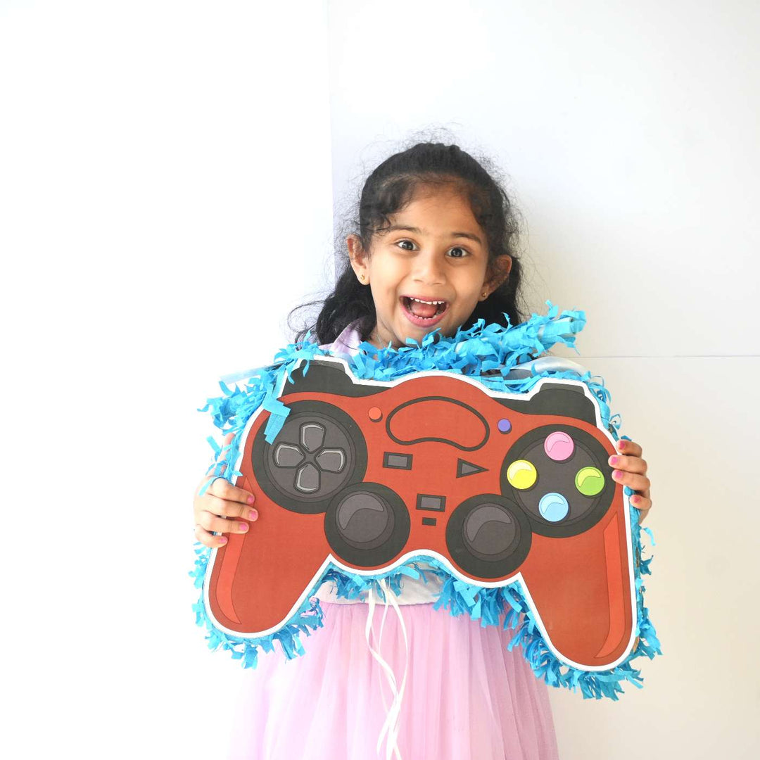 Handmade Video Game Controller Theme Pull String Pinata With Stick For Birthday Party Decoration