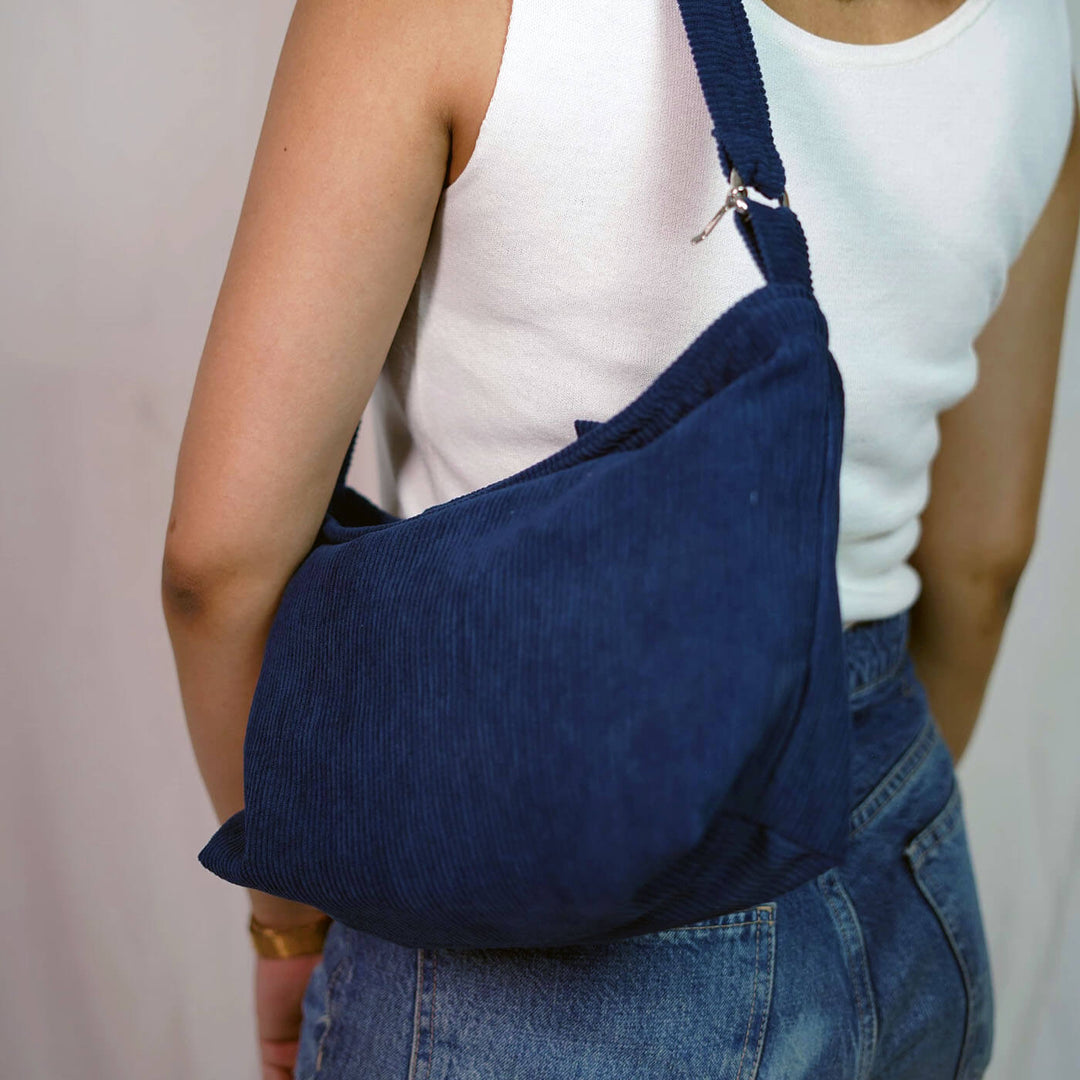 Handmade Sleek Minimalist Corduroy Sling Bag