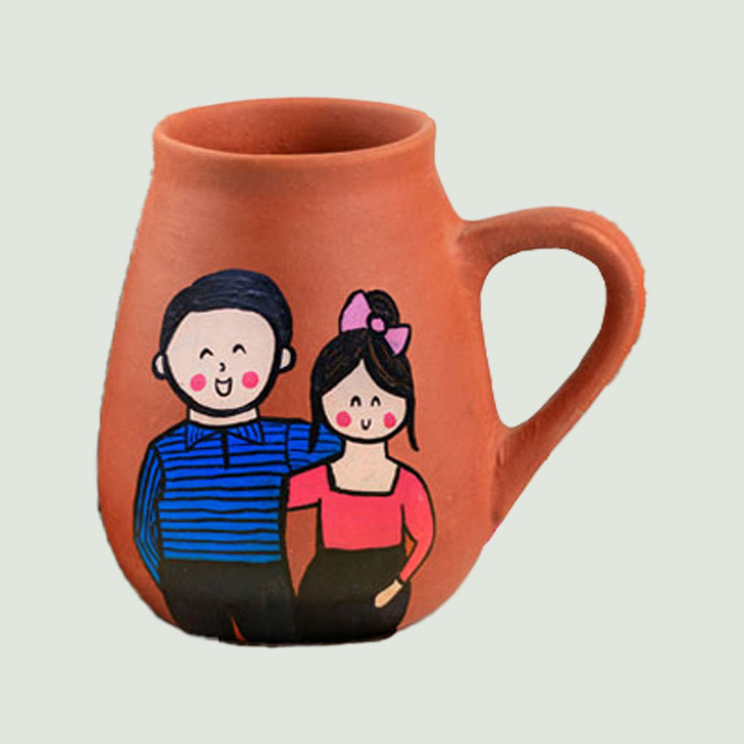 Handpainted Terracotta Caricature Mug Diwali Hamper