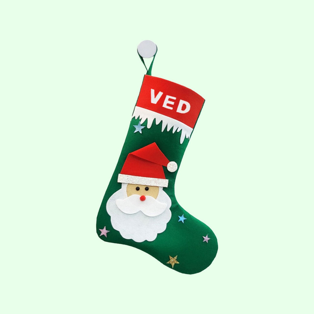 Personalized X Large Santa Felt Stocking For Christmas Wall Decoration