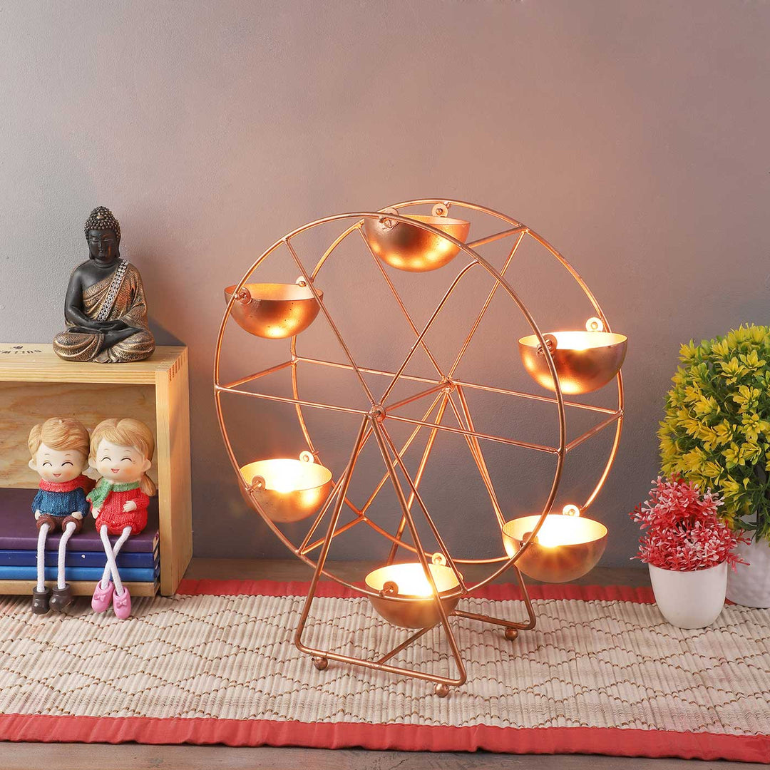 Handmade Revolving Wheel Tealight Holder