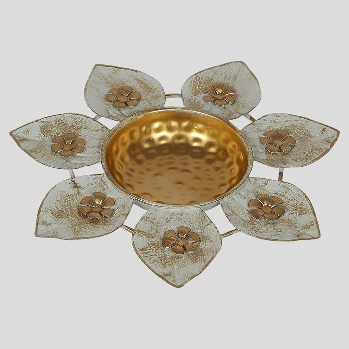 Handmade White & Gold Small Flower Urli