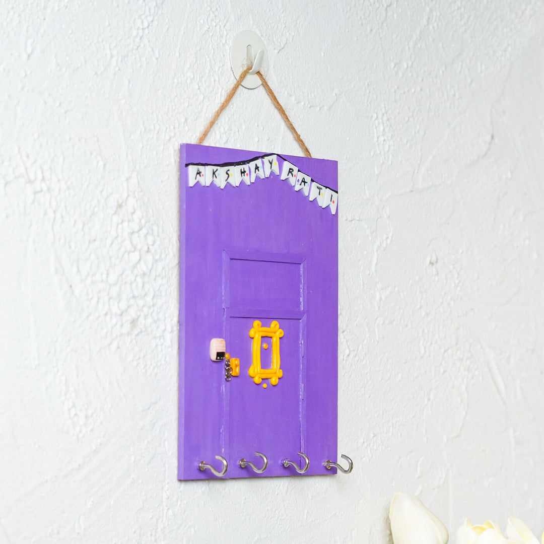 Buy Handcrafted Personalized Wooden Friends Key Holder Online On Zwende