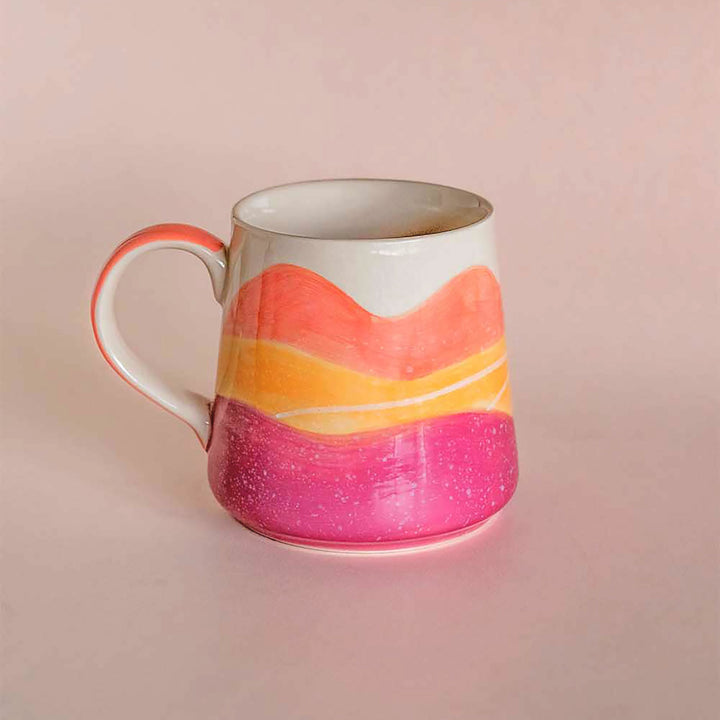 Hand-Painted Pink Wilderness Ceramic Mug