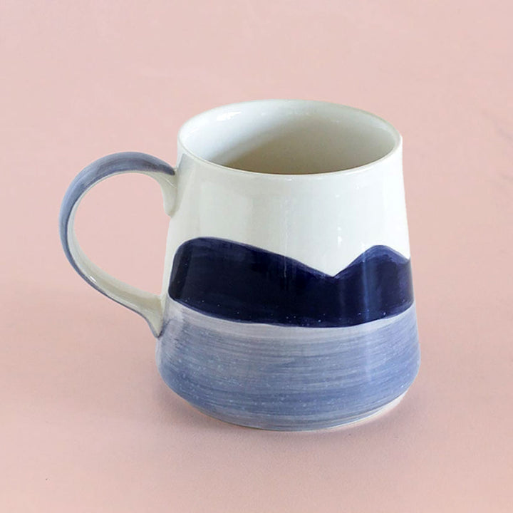 Hand-Painted Blue Wilderness Ceramic Mug