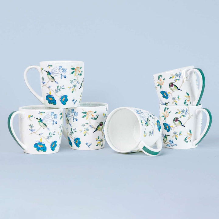 Wings Paradise Summer Porcelain Mugs | Set Of 6