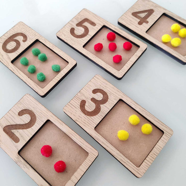 Handmade Wooden Numbers Tracing Writing And Counting Tray