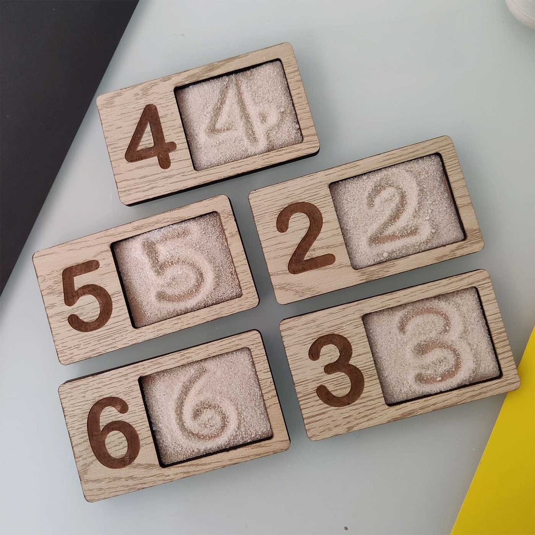 Handmade Wooden Numbers Tracing Writing And Counting Tray