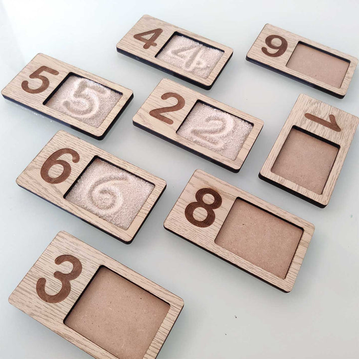 Handmade Wooden Numbers Tracing Writing And Counting Tray