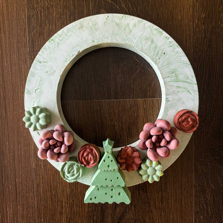 Handmade X-Mas Halo Concrete Wreath For Christmas Decoration