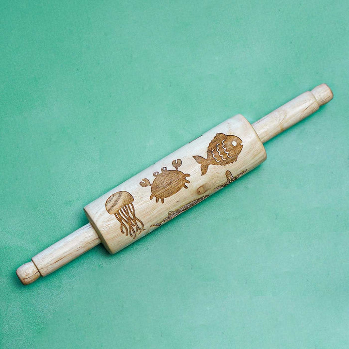 Handmade Ocean Theme Play Dough Rolling Pin