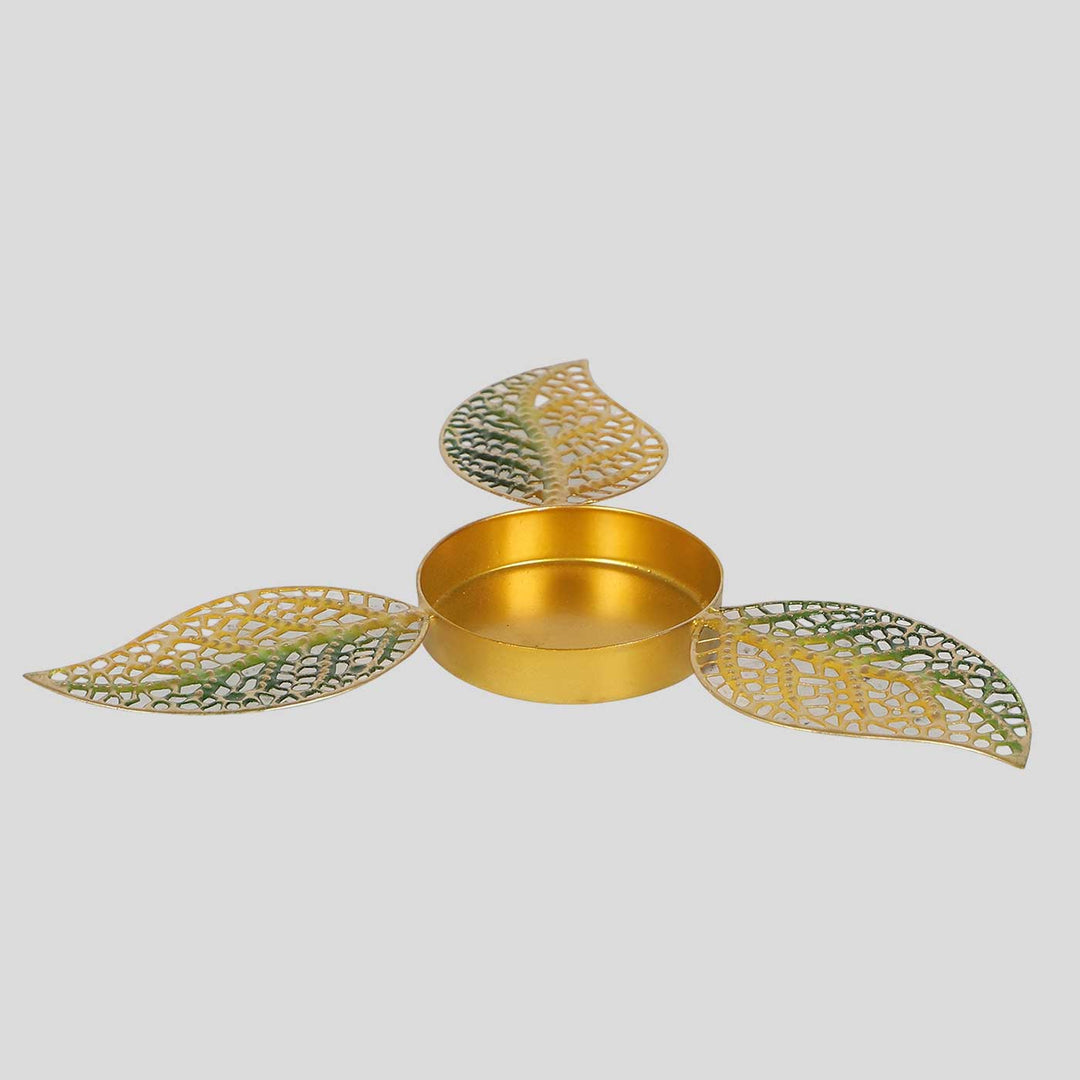 Handmade Yellow & Gold Leaves Urli | Set of 2