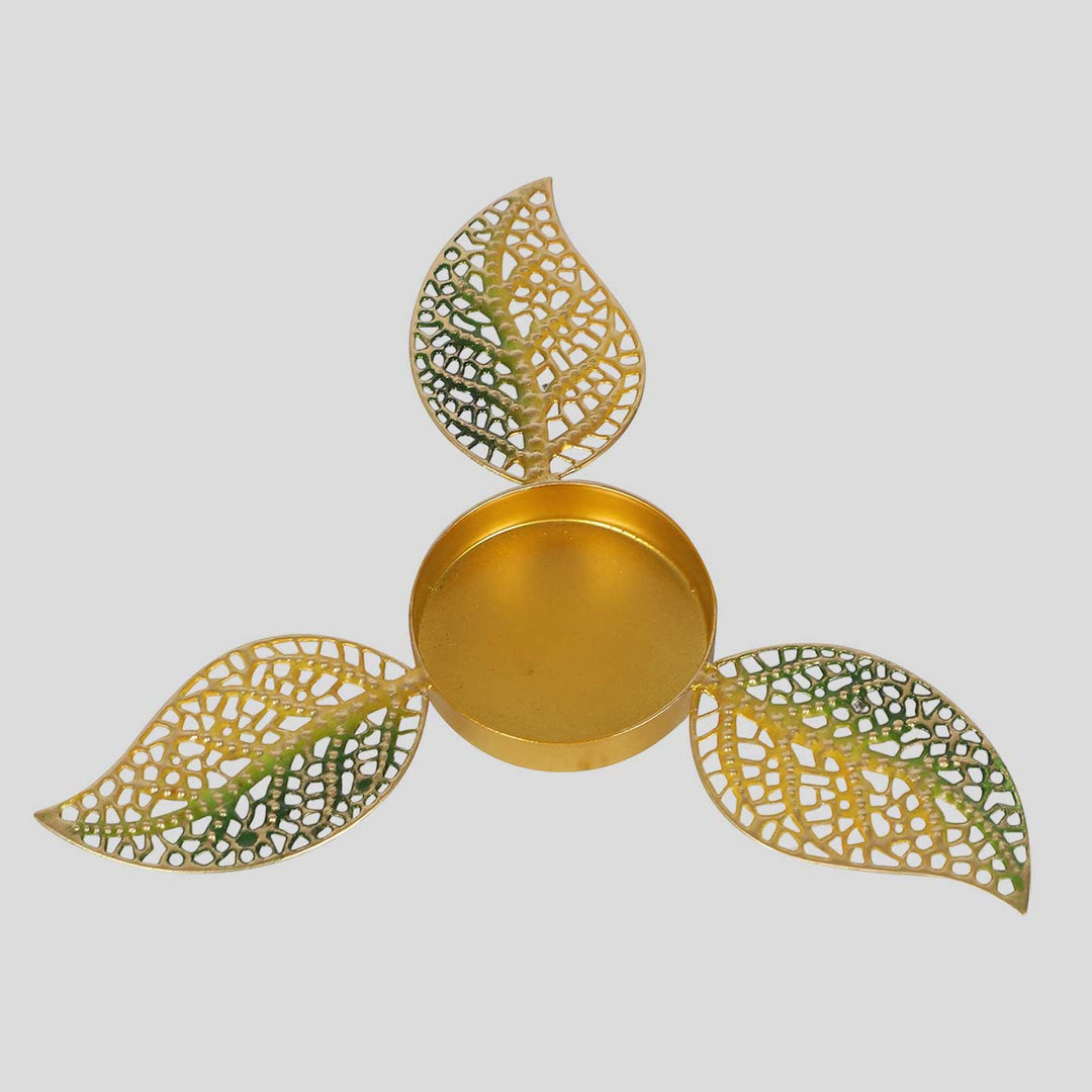 Handmade Yellow & Gold Leaves Urli | Set of 2