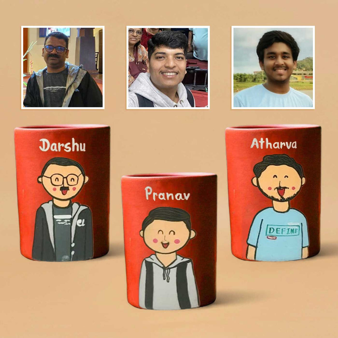 Personalized Terracotta Tumblers with Photo Based Caricatures