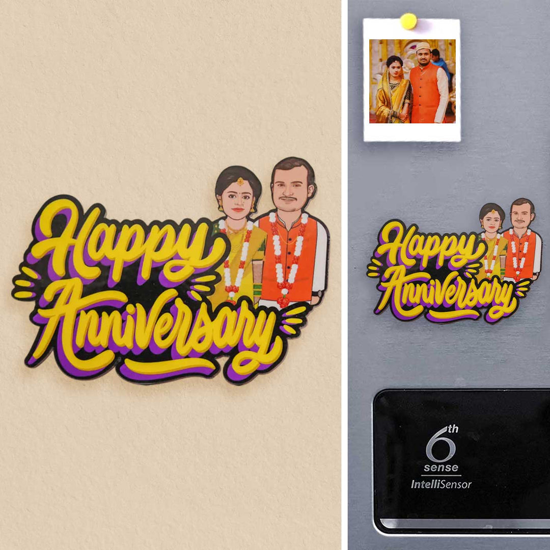 Photo Personalized "Happy Anniversary" Acrylic Fridge Magnet