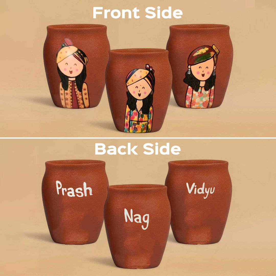 Personalised Terracotta Kulhads with Photo Based Caricatures