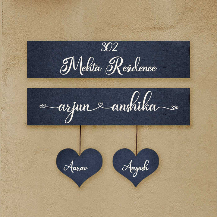 Minimalist 3D Nameplate Wooden for House