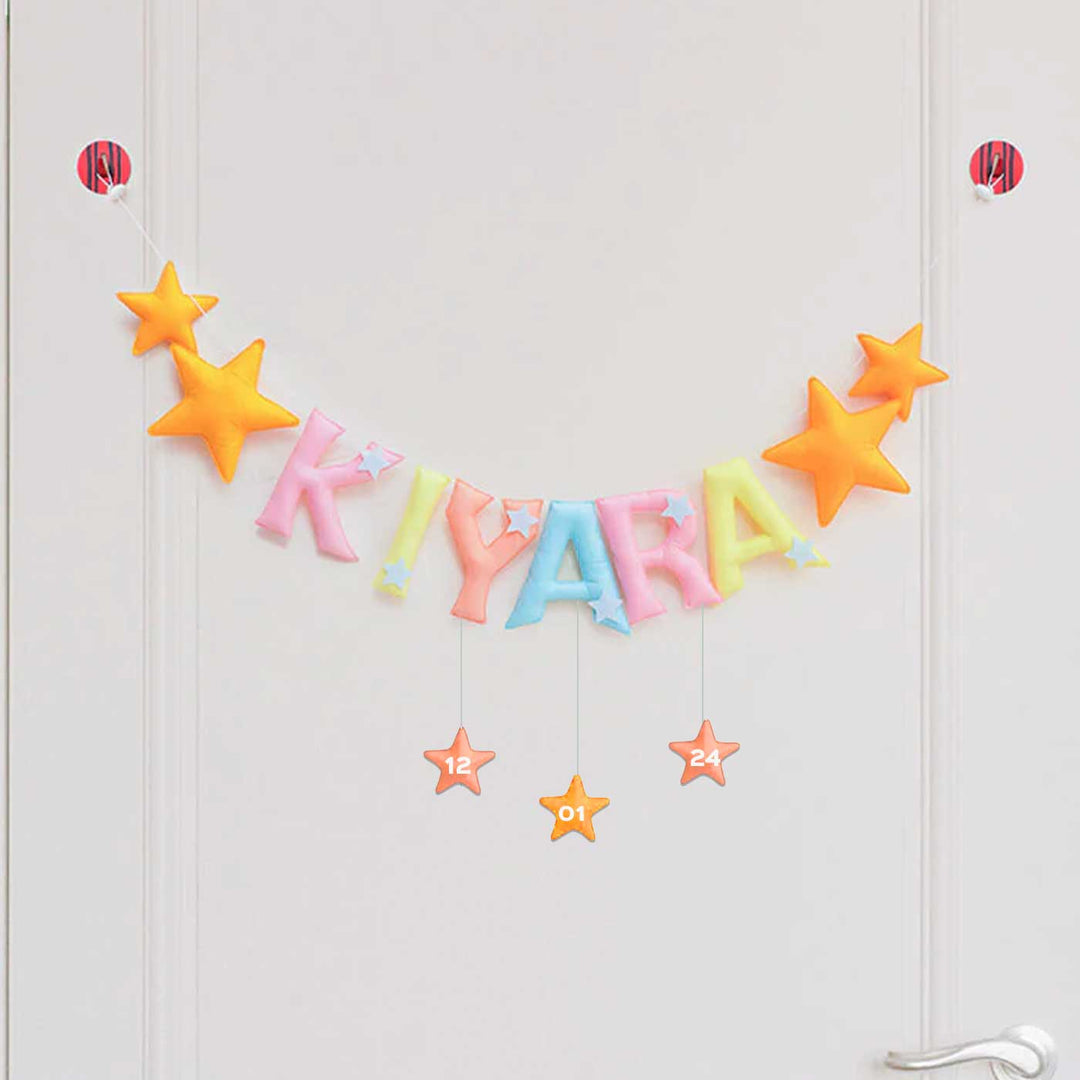 Handcrafted Personalized Star Themed Felt Bunting For Kids