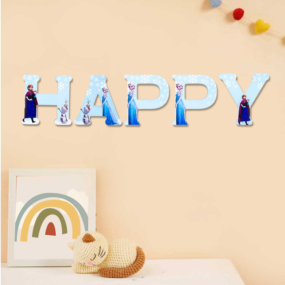 Handmade Frozen Princess Theme MDF Wood 3D Wall Letter For Kids - K